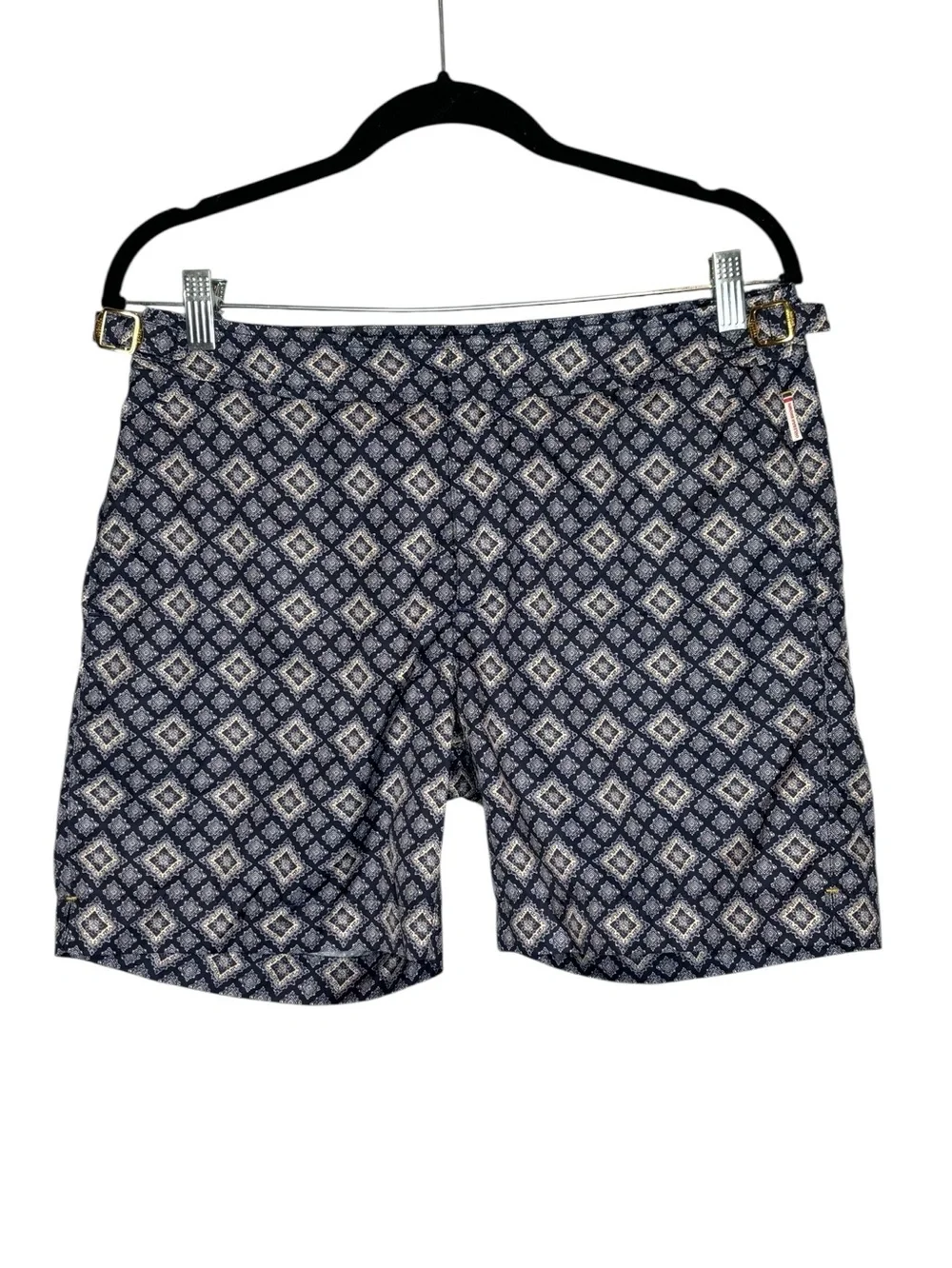 Orlebar Brown Bulldog Paisley Swim Shorts Size 31 Night Iris